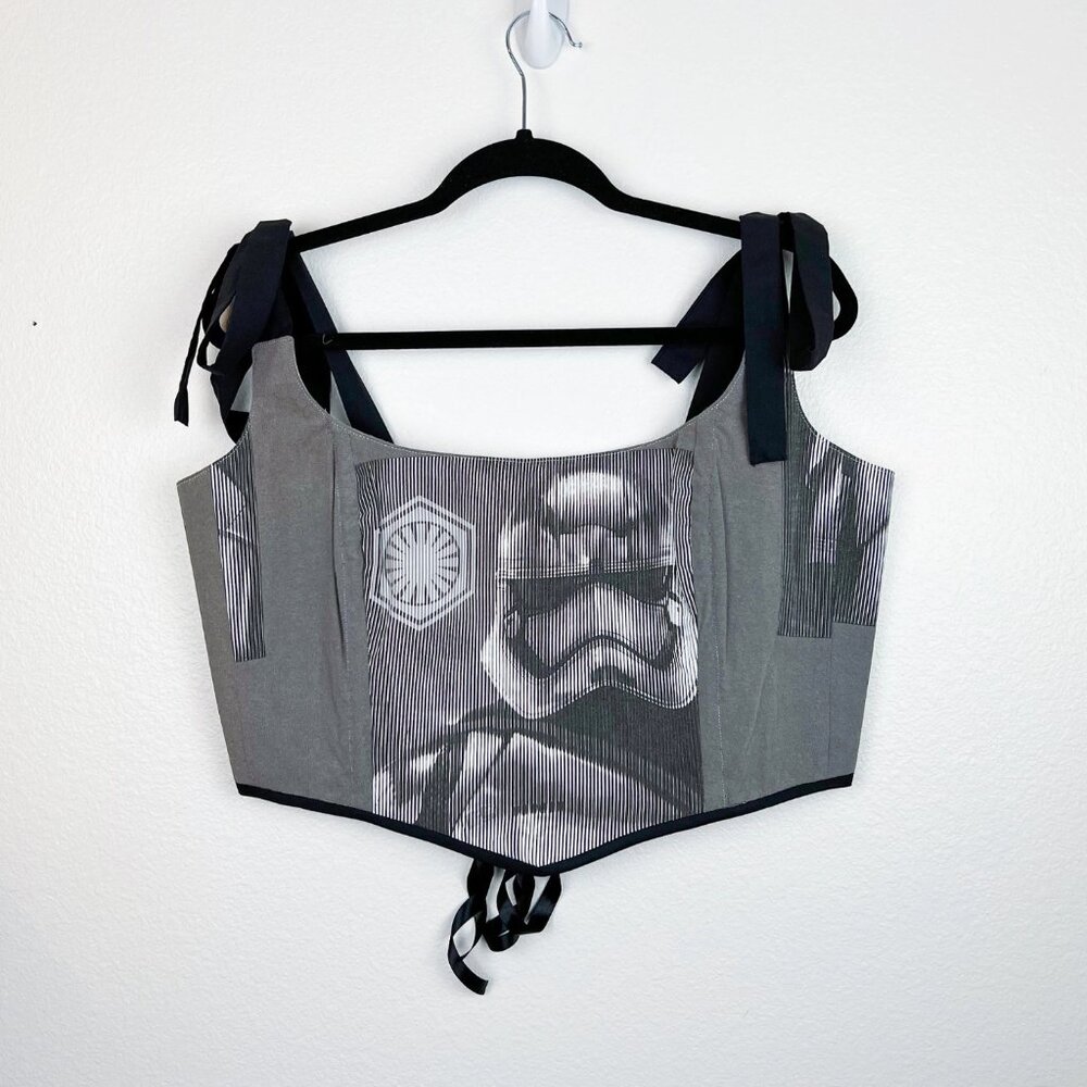 Hand Crafted Stormtrooper Corset Top – Upcycled Star Wars Tee